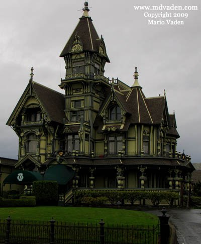 Carson Mansion in Eureka. Historical Lumber Baron Victorian House.